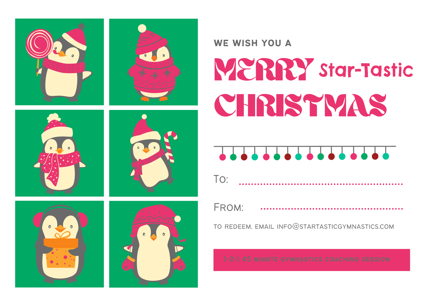 Star-Tastic Gymnastics 1-2-1 Coaching Session Gift Card
